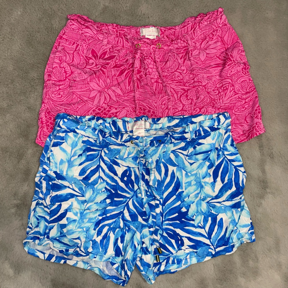 🌴Stella Parker Women's Pink and Blue Shorts - Picture 1 of 11